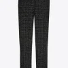 Bouclette broek met smalle pijpen