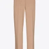 Bouclette broek met smalle pijpen