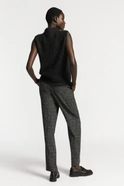 Bouclette broek met smalle pijpen