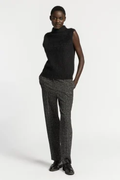 Bouclette broek met smalle pijpen