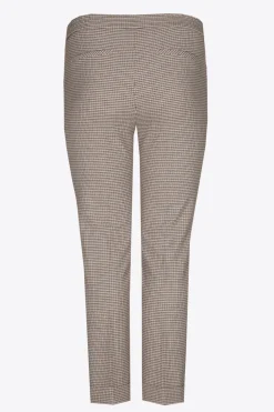 Broek met fijne ruitenprint