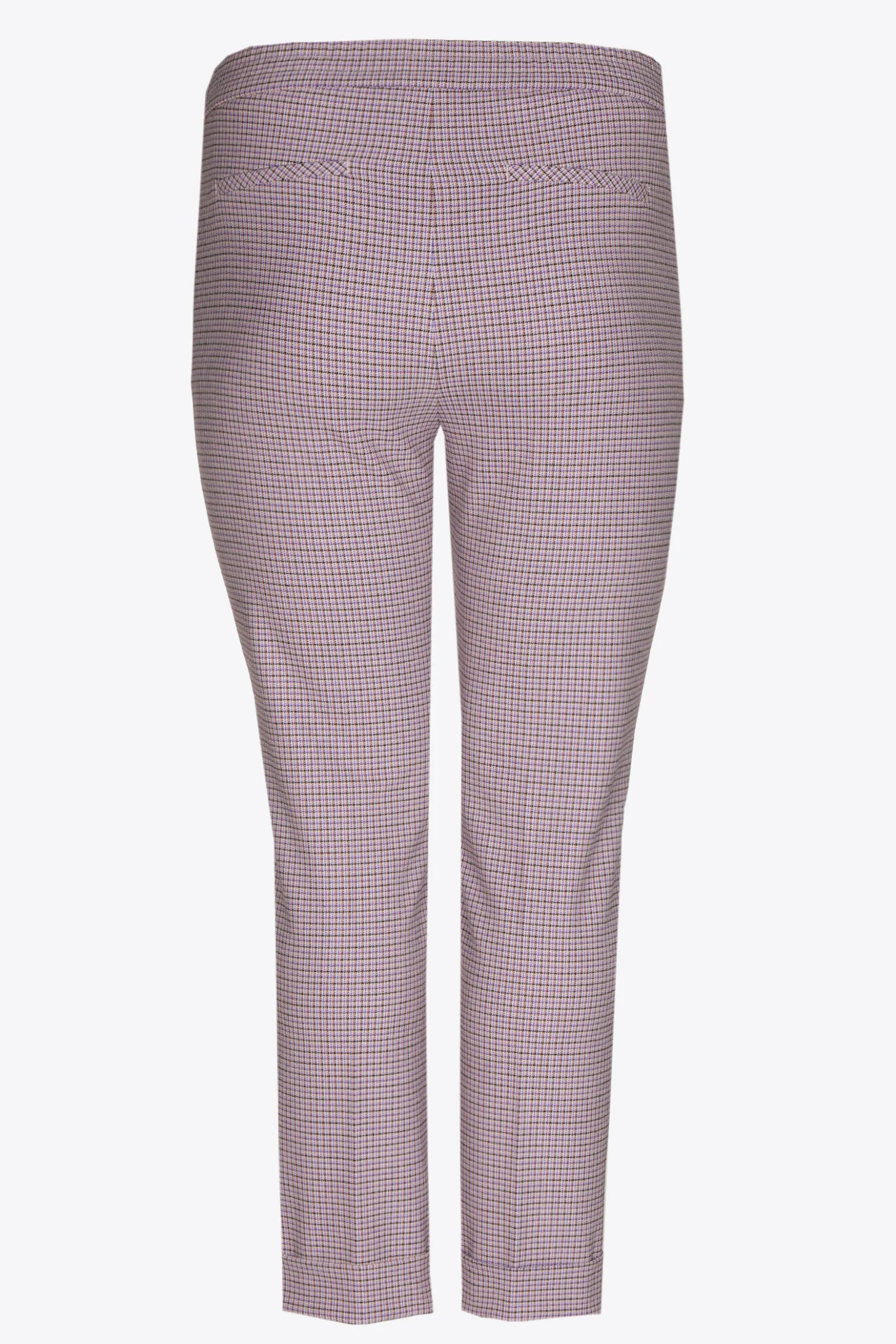 Broek met fijne ruitenprint