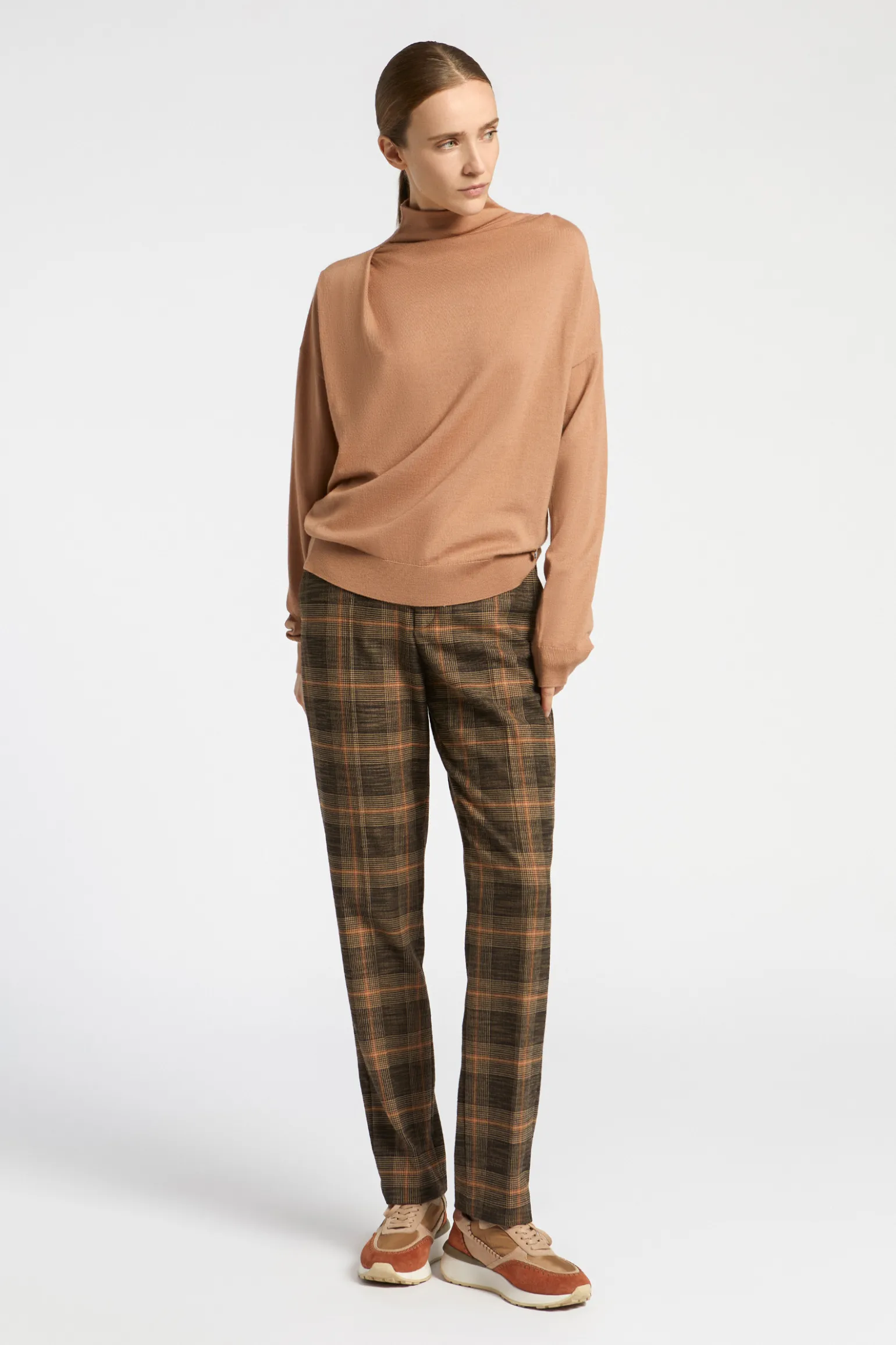 Broek met grote ruitenprint