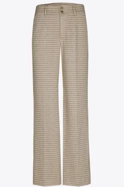Broek met pied-de-poule print