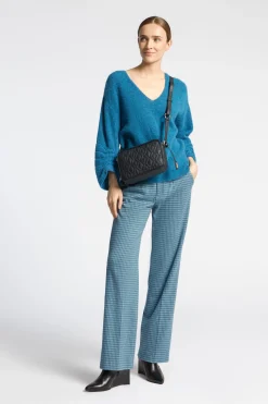 Broek met pied-de-poule print