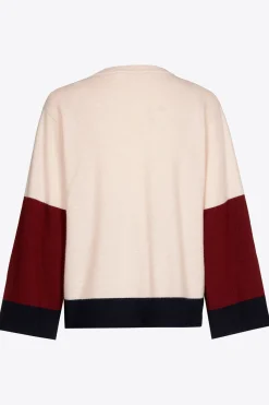 Colorblock pull met V-hals