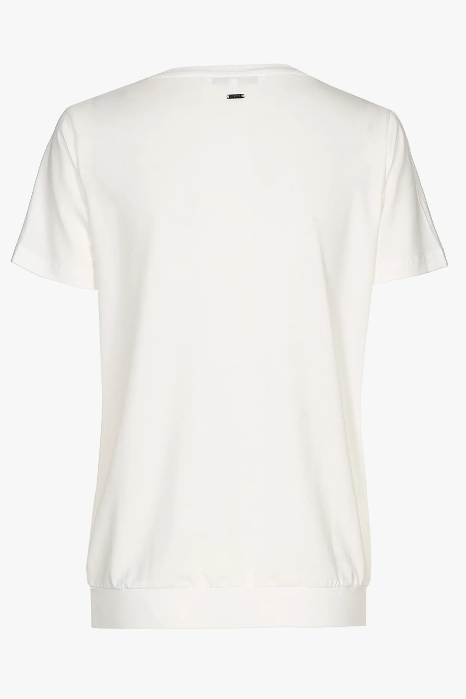 Ecru T-shirt met V-hals