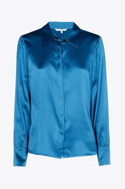 Effen blouse met zijde