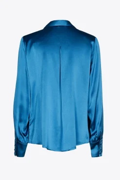 Effen blouse met zijde