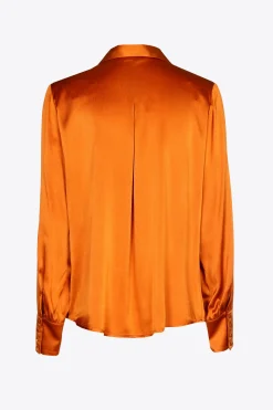 Effen blouse met zijde