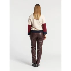 Faux leather broek met elastiek
