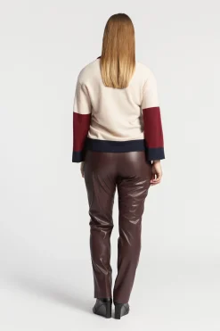 Faux leather broek met elastiek