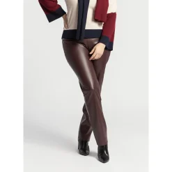 Faux leather broek met elastiek