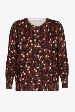 Fijn gebreid gilet met print