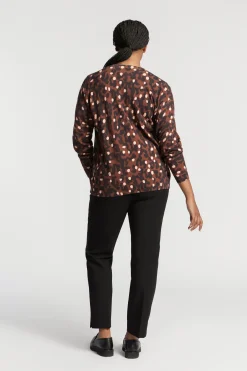 Fijn gebreid gilet met print