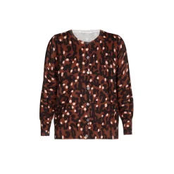 Fijn gebreid gilet met print