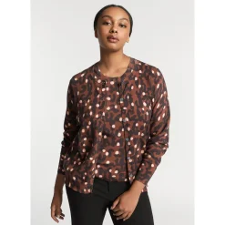 Fijn gebreid gilet met print