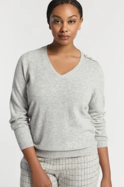 Fijngebreide pull met V-hals