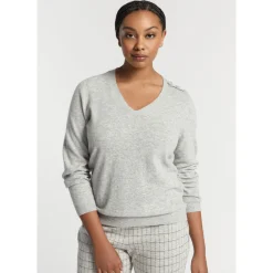 Fijngebreide pull met V-hals