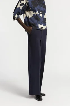 Geklede broek met wijde pijpen
