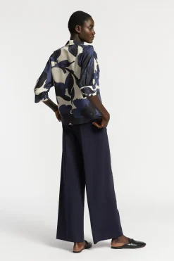 Geklede broek met wijde pijpen