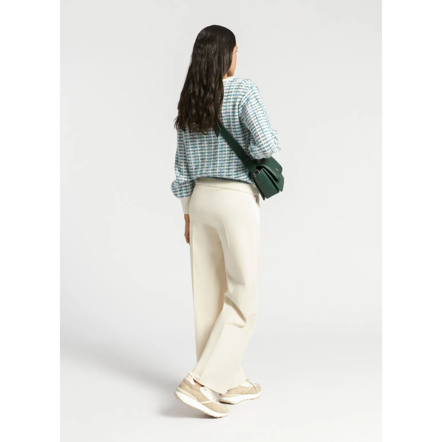 Geklede broek met wijde pijpen