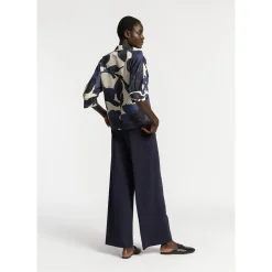 Geklede broek met wijde pijpen