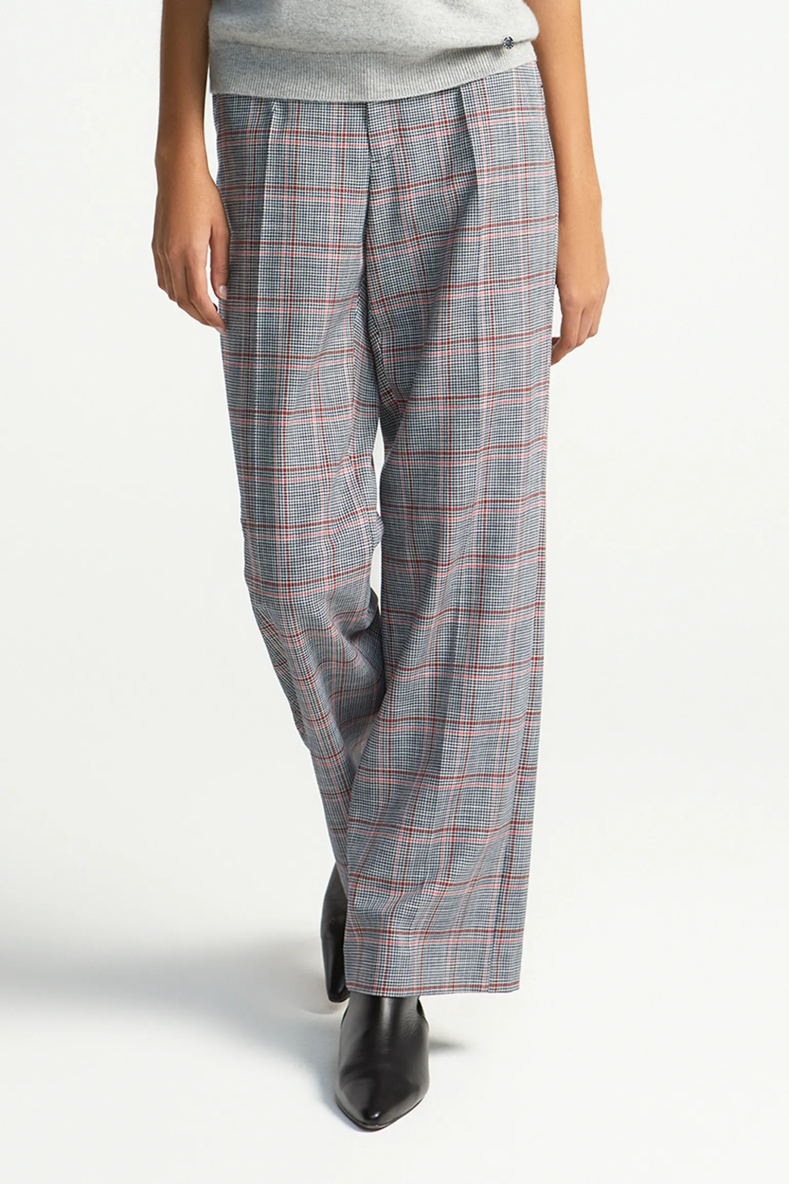 Geruite broek met rechte pijpen