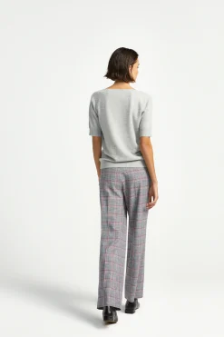 Geruite broek met rechte pijpen