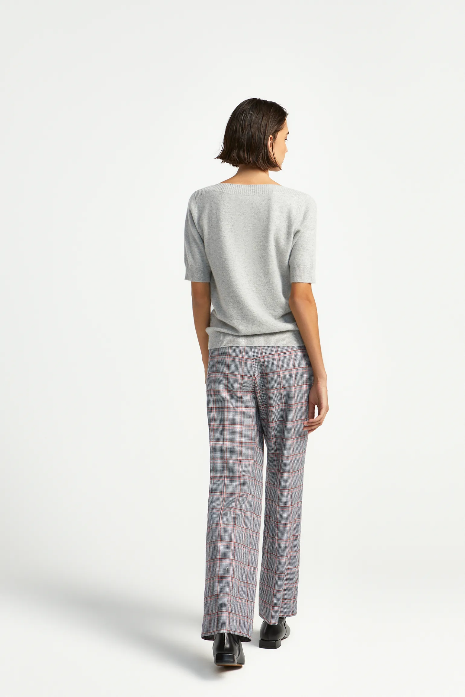 Geruite broek met rechte pijpen