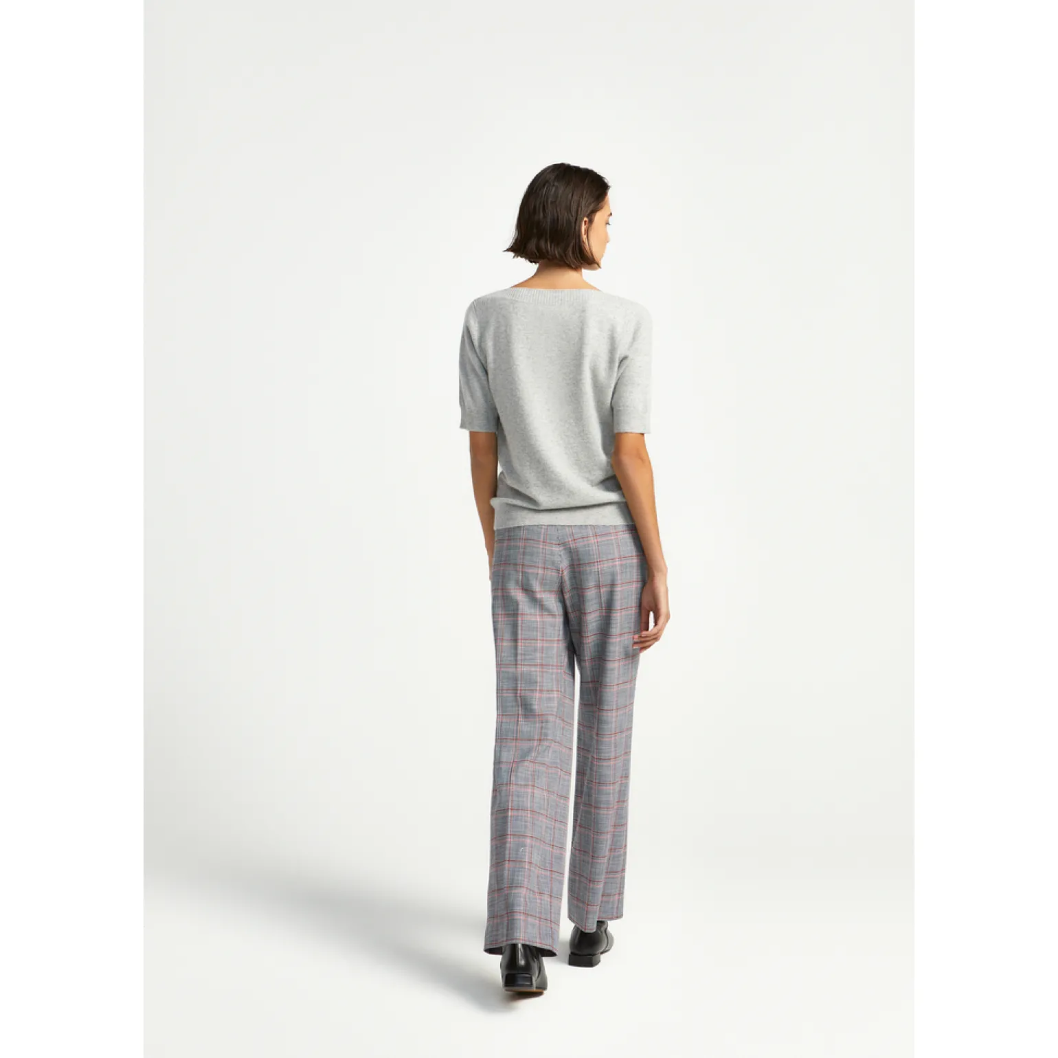 Geruite broek met rechte pijpen