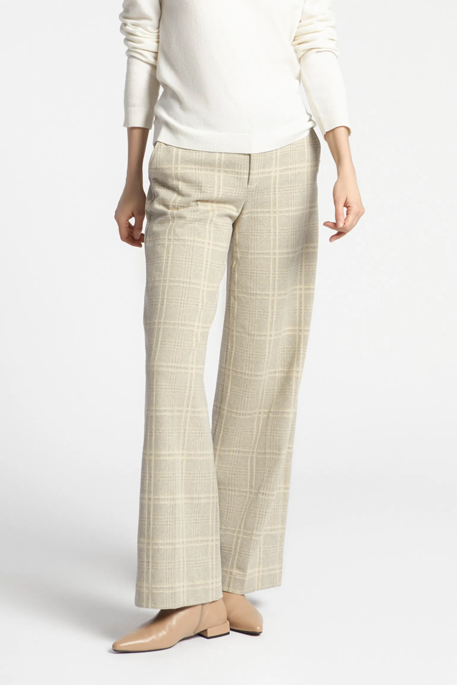 Geruite broek met wijde pijpen