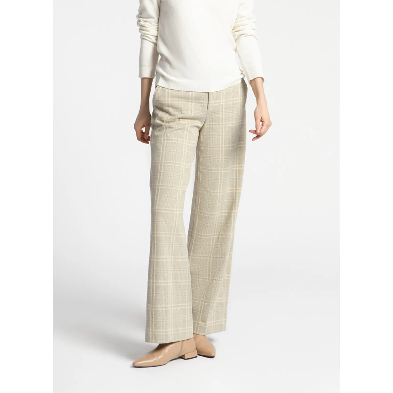 Geruite broek met wijde pijpen
