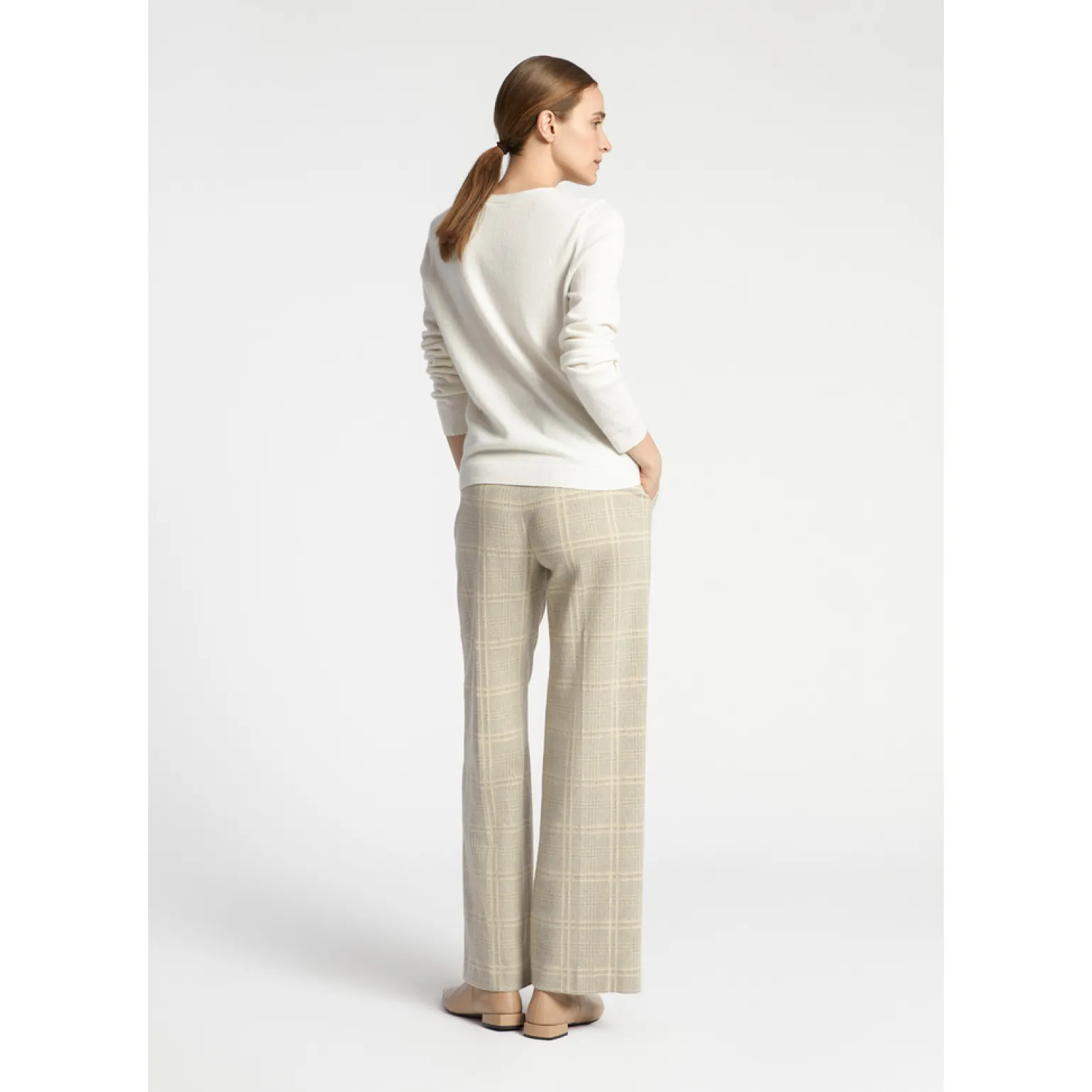Geruite broek met wijde pijpen