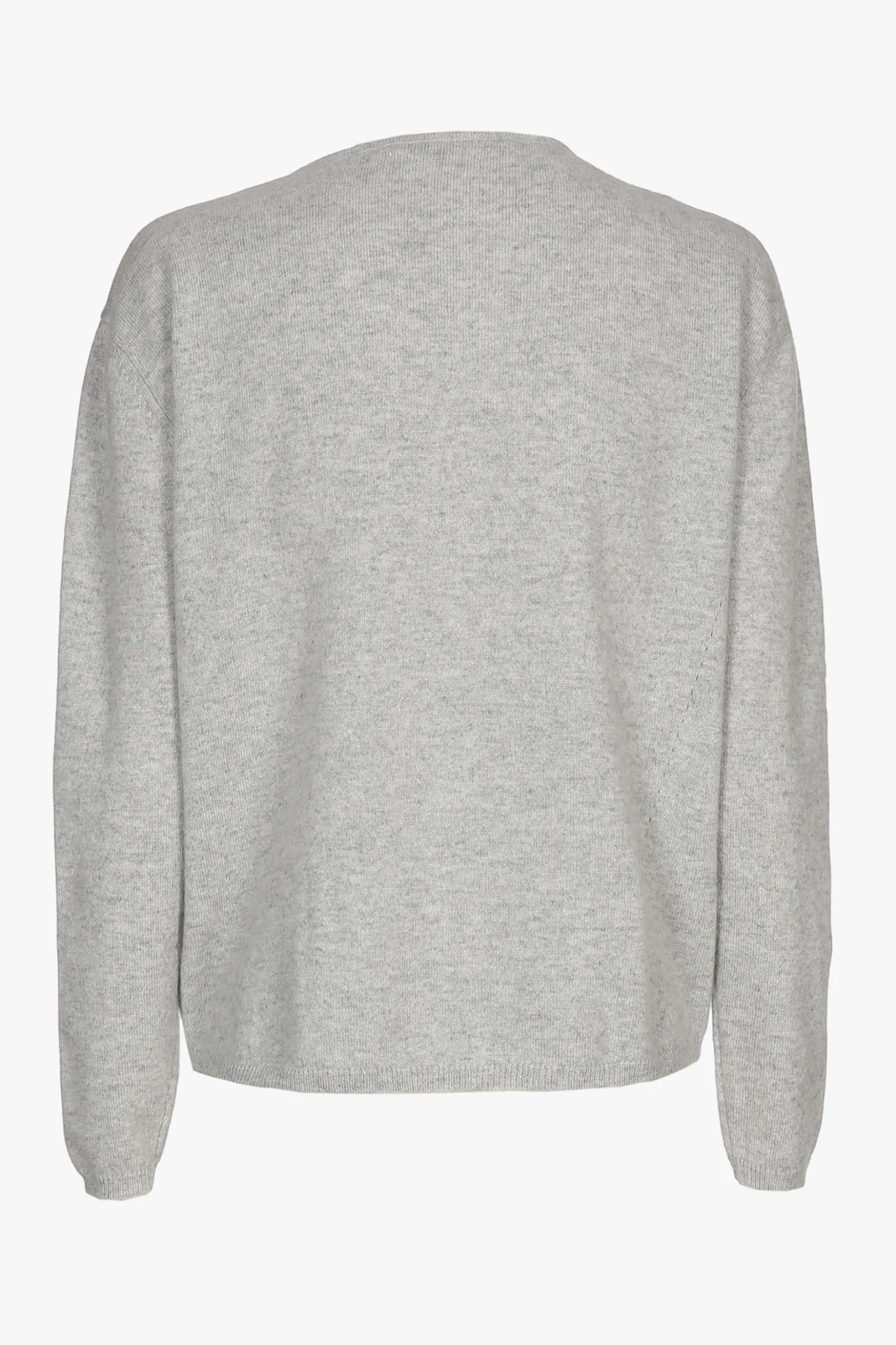 Grijze cashmere pull met ronde hals