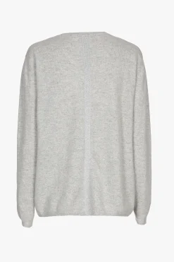 Grijze cashmere trui met V-hals