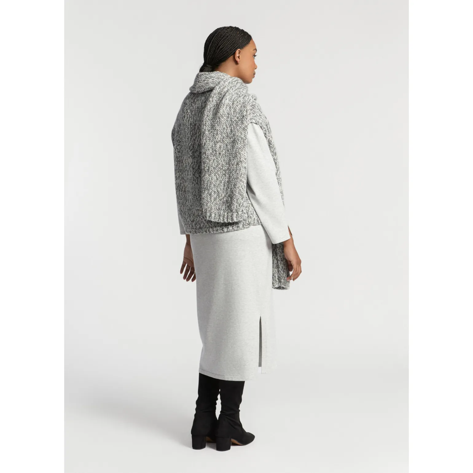 Grofgebreid mouwloos vest