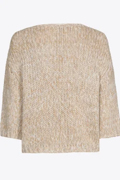 Grofgebreide pull met gouddraad