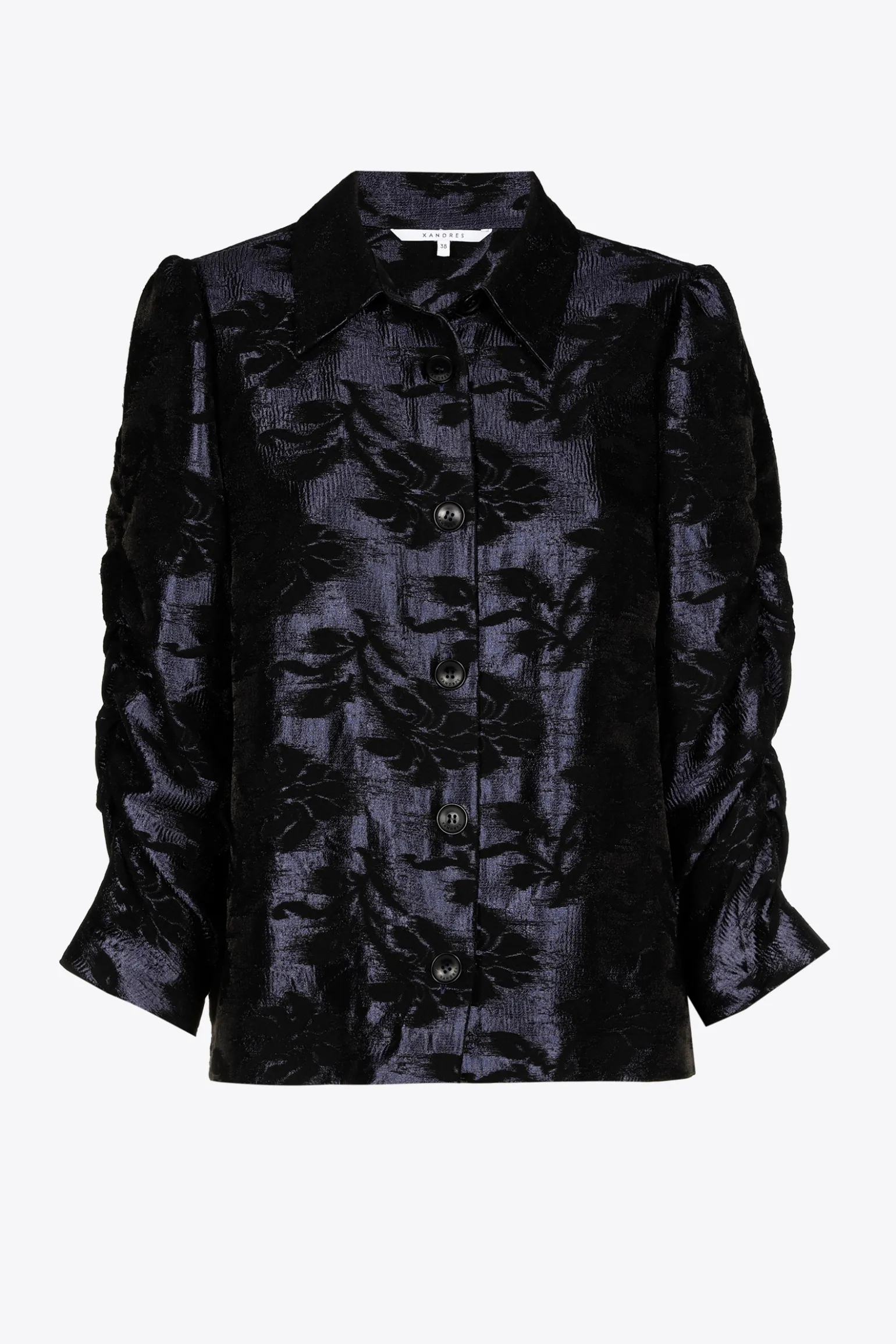 Jacquard blouse met bloemenprint