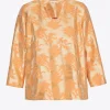Jacquard blouse met bloemenprint