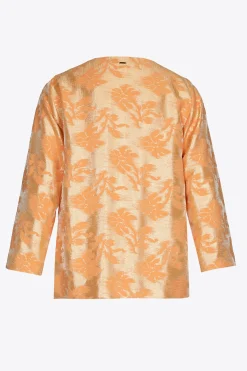 Jacquard blouse met bloemenprint