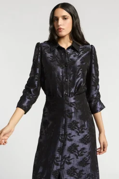 Jacquard blouse met bloemenprint