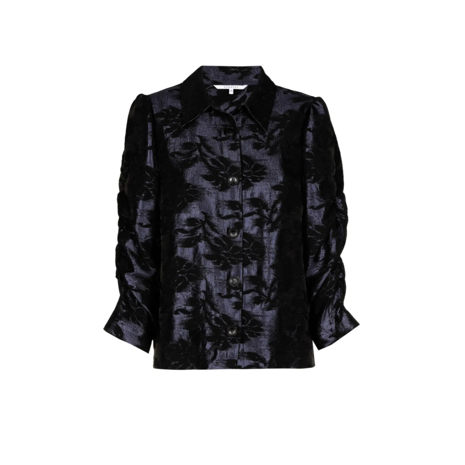 Jacquard blouse met bloemenprint