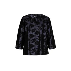 Jacquard blouse met bloemenprint