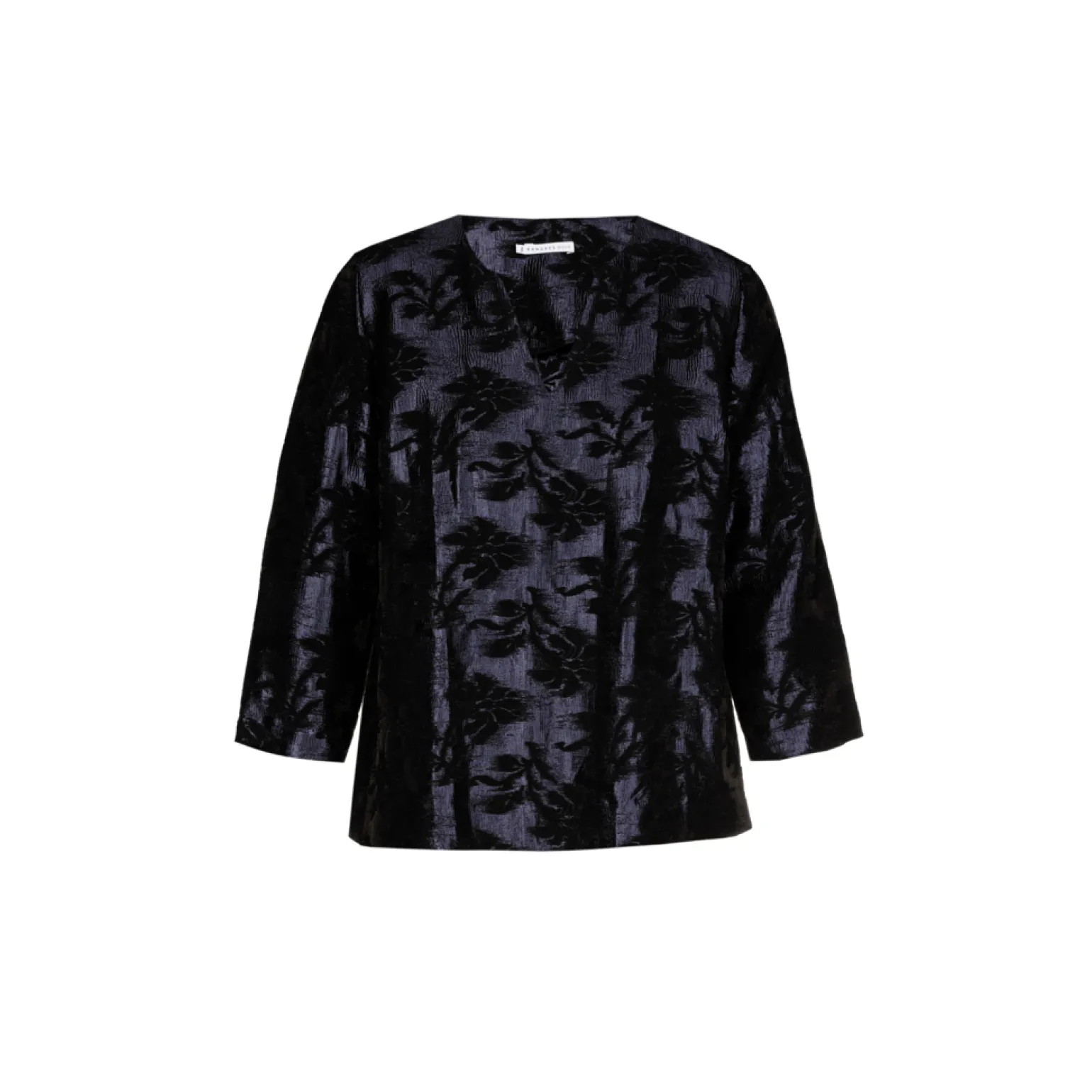 Jacquard blouse met bloemenprint
