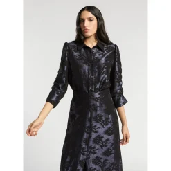 Jacquard blouse met bloemenprint