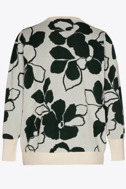 Jacquard gilet met bloemenprint