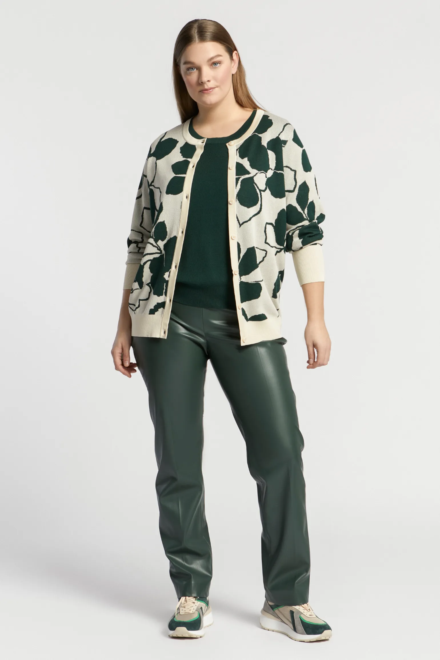Jacquard gilet met bloemenprint