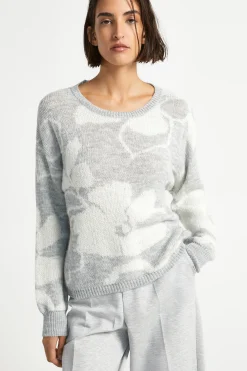 Jacquard knit met bloemenprint