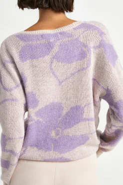 Jacquard knit met bloemenprint